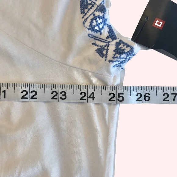 Chaps White Embroidered Short Sleeve Top Size XLP - Picture 13 of 14